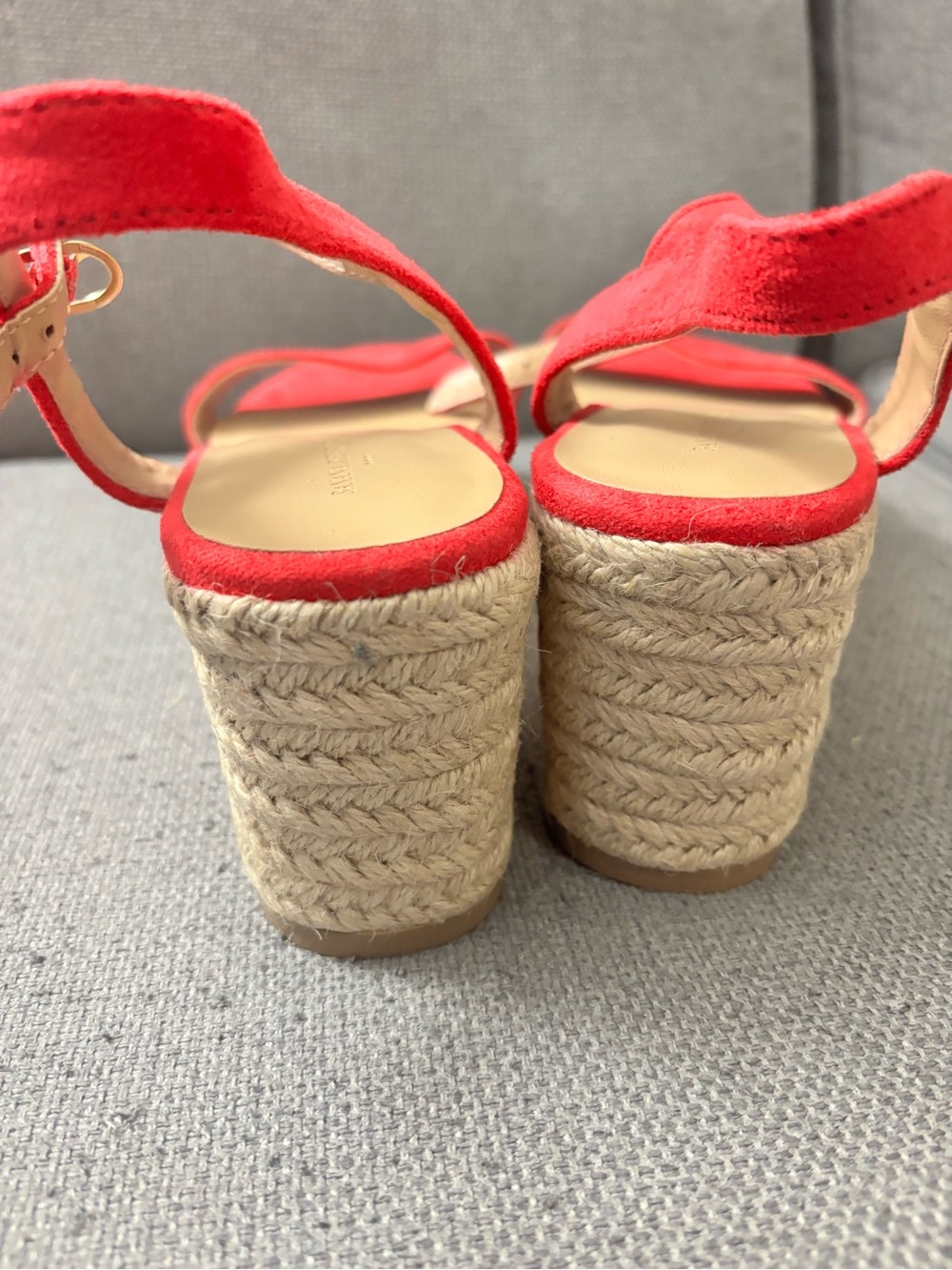 Banana Republic Fuchsia Suede Espadrille Wedge Sandals - Picture 4 of 8